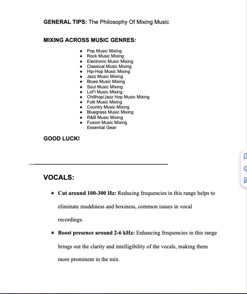 Mixing Made Easy Beginner Music Production Cheat Sheet A Comprehensive