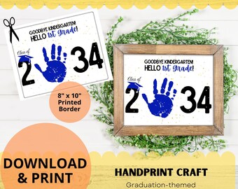 kindergarten graduation handprint kids craft class of 2034 etsy