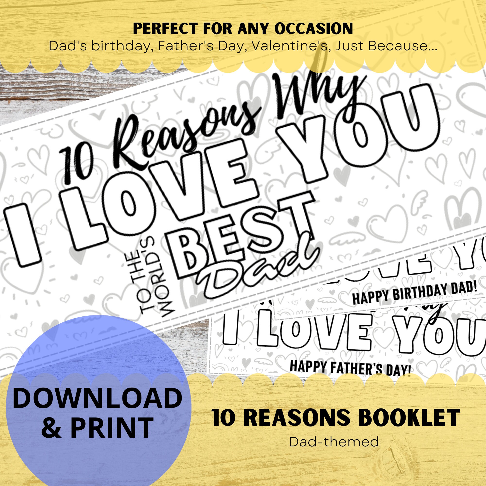 10 Reasons Why I Love You Dad Booklet | Coloring Activity for Kids ...
