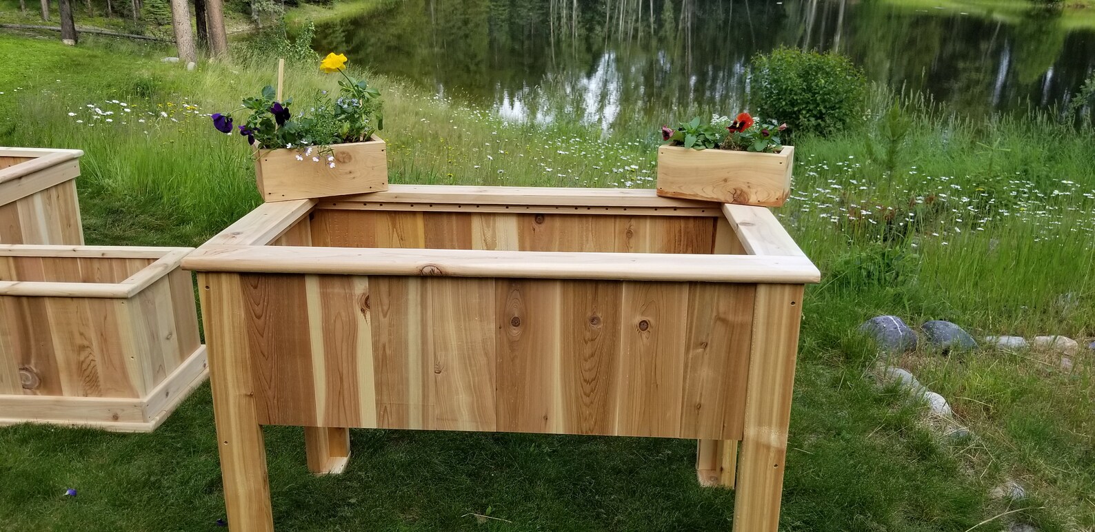 Cedar Planters Cedar Deck Planters Box Planters Standing Etsy