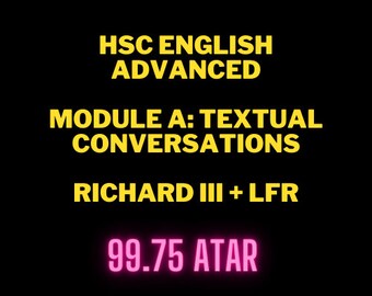 Módulo A: Conversaciones textuales, Ricardo III y Buscando a Ricardo. Apuntes de estudio / Apuntes y ensayos de inglés avanzado para el HSC /
