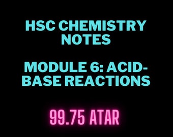 Notas de química del HSC / Módulo 6: Reacciones ácido-base / Notas de estudio de química del año 12 / Química del HSC / Química del HSC