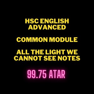 All the Light We Cannot See Study Notes | English Advanced HSC Notes and Essays | Common Module Study Notes