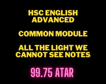 Notas de estudio de All the Light We Cannot See / Notas y ensayos de HSC avanzados en inglés / Notas de estudio del módulo común