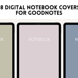 18 Digital Notebook Covers, Goodnotes Digital Notebook Covers, Notability Notebook Covers, Instant Download, US Letter, PDF & PNG