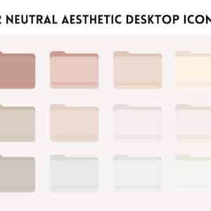 Desktop Ordner Icons Aesthetic Neutrals - Kompatibel mit Mac, Instant Download - 12 Desktop Ordner Icons