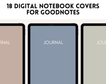 18 Digital Notebook Covers, Goodnotes Digital Notebook Covers, Notability Notebook Covers, Instant Download, US Letter, PDF & PNG