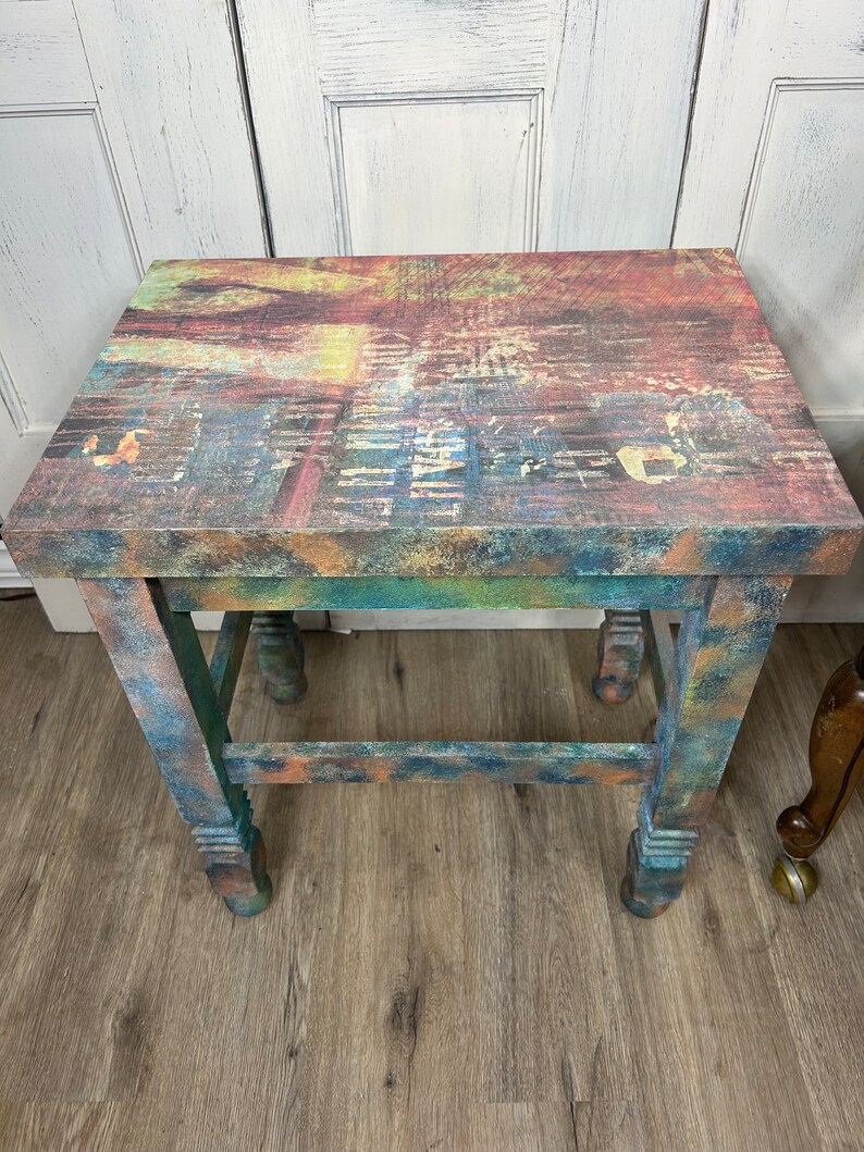 Steampunk Industrial Side Table for Game Room, Living Room, or Bedroom