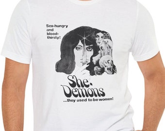 She Demons T-Shirt White Short Sleeve Movie Tee
