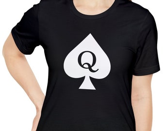 Queen Of Spades Short Sleeve Tee Black or White