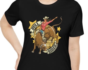Bull Rider Short Sleeve Black T-Shirt Bullrider Tee