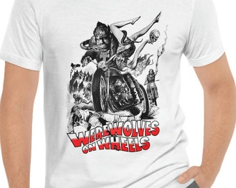 Werewolves On Wheels T-Shirt Horror Movie Short Sleeve Tee