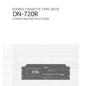 Denon DN-720R Manual PDF Direkt Digital Nedladdning Stereo Kassettbandspelare Bruksanvisning Bruksanvisning Guide Vintage-spelare