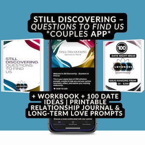 Ainda em Descobrimento – Perguntas para nos Encontrar - Aplicativo para Casais + Caderno de Exercícios + 100 Ideias para Encontros | Diário de Relacionamento para Imprimir e Dicas para um Amor de Longo Prazo