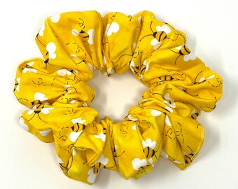 Yellow Bee Scrunchie