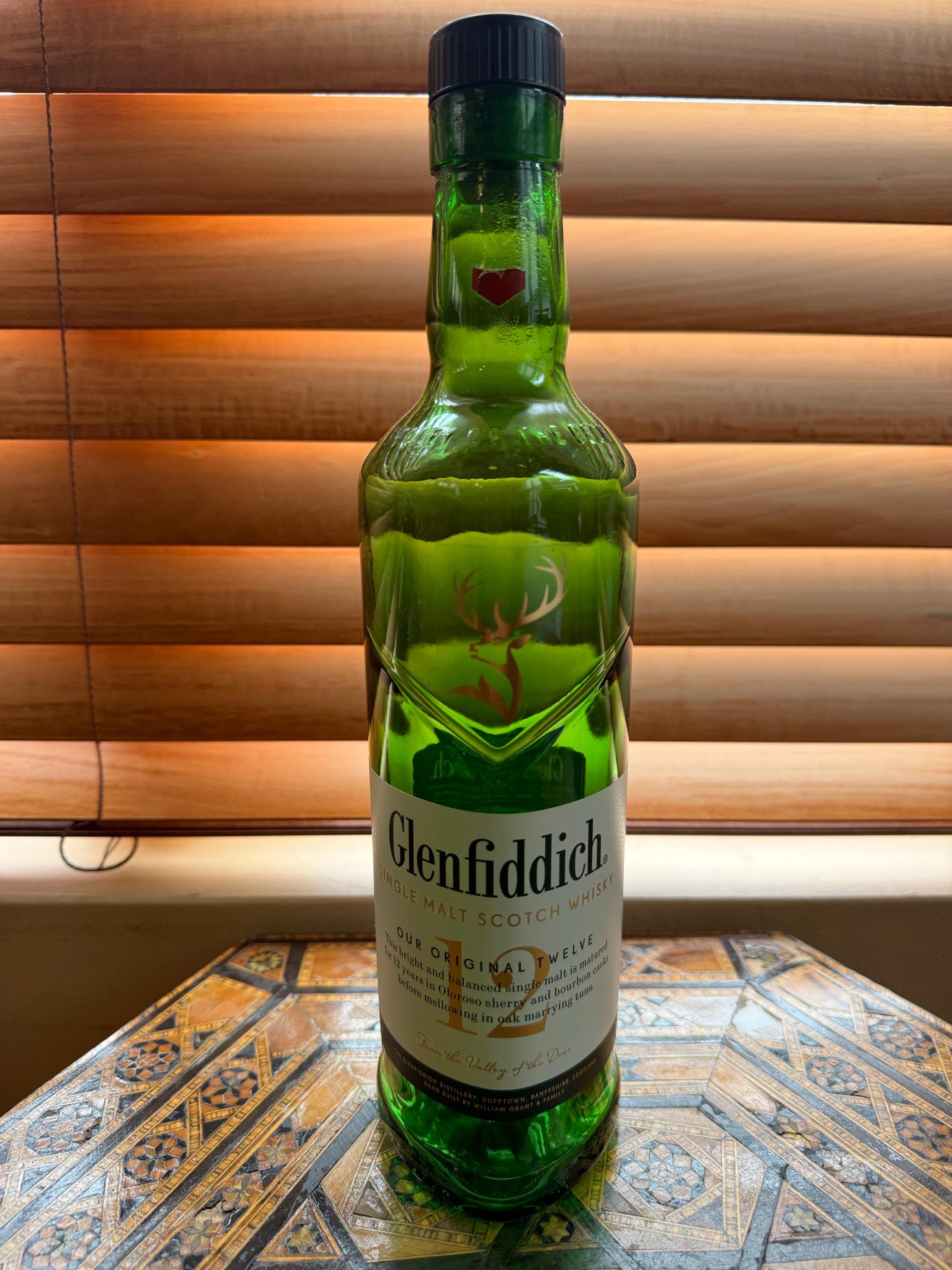 Glenfiddich 12 Single Malt Scotch Empty Bottle for Craft and Decor