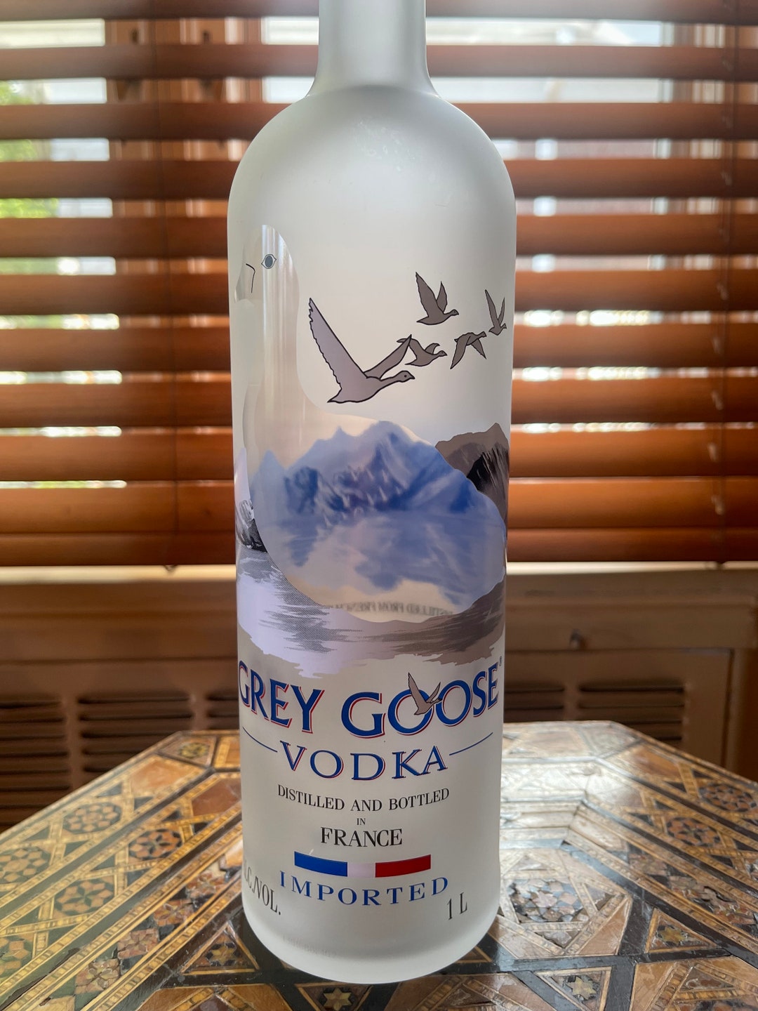 FREE DELIVERY @Sengkang : Unique petite grey goose vodka - empty glass  bottle