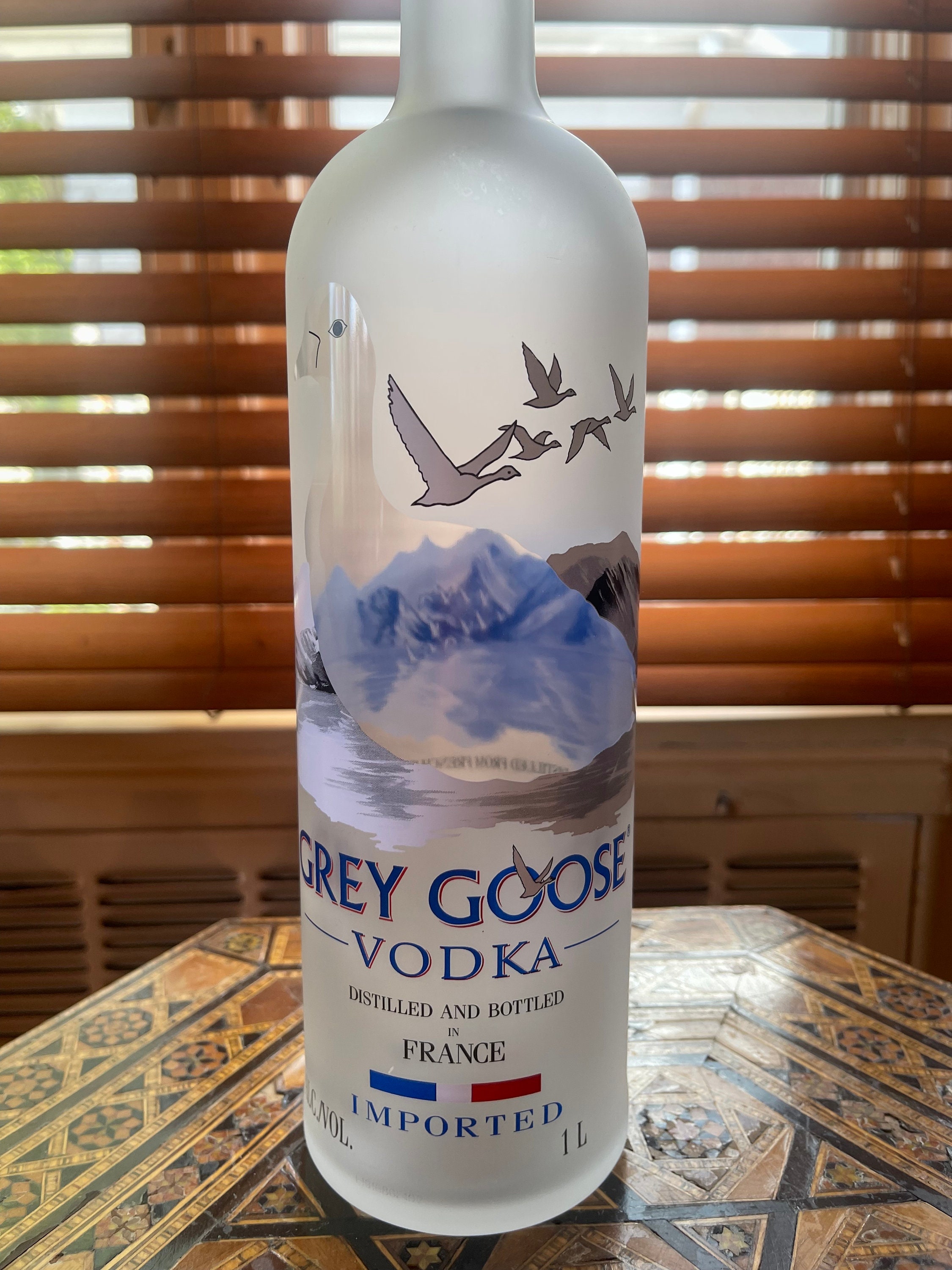 Grey Goose Vodka - large empty liquor bottle w/ cork, 1.75L, Imported frm  France