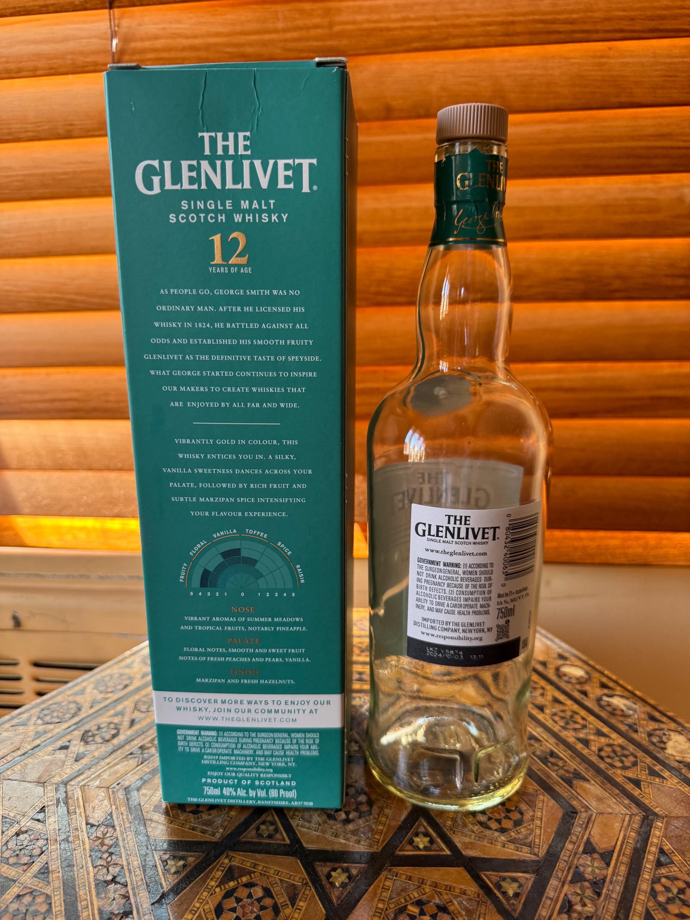 Empty Glenlivet 12 Bottle - Etsy