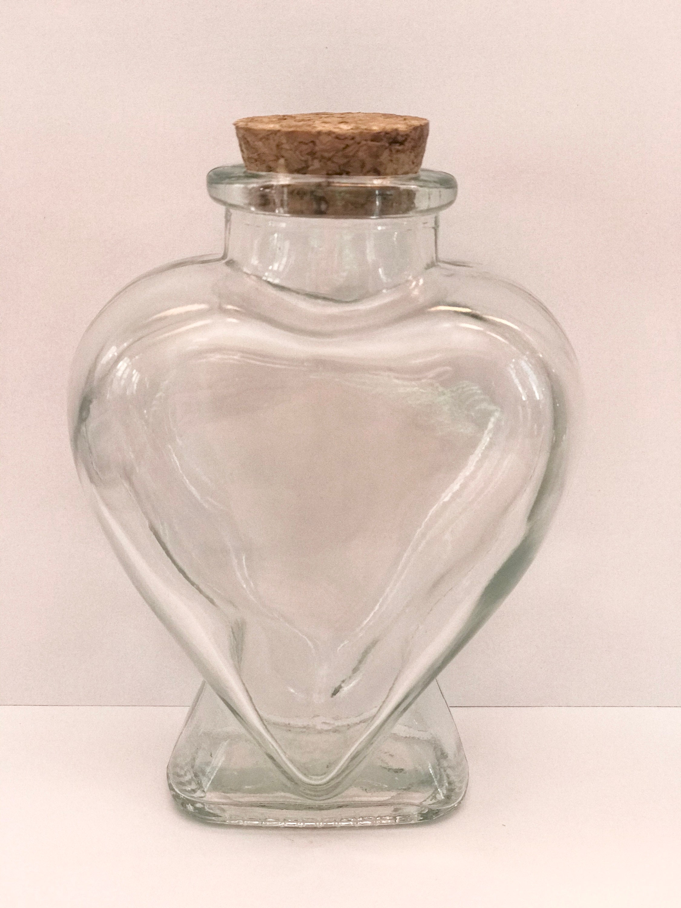 Heart Shape Glass Bottle With Cork Closure. Etsy