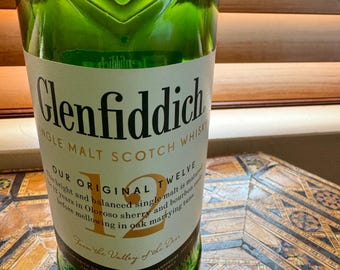 Glenfiddich 12 Single Malt Scotch Empty Bottle for Craft and Decor