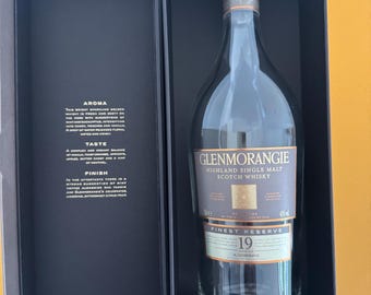Empty Glenmorangie 19 bottle with box