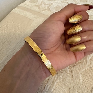 Gold Roman Numeral Bangle Bracelet