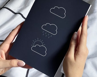 Three Clouds Journal | Dark Blue | Trendy Journals | Writing Journal | Cute Blank Journal