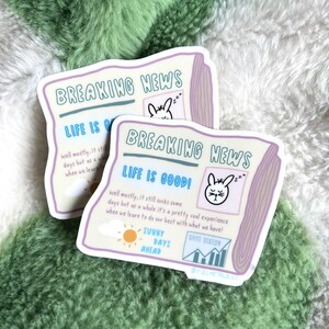 Life Is Good Zeitung | Trendy Gesund | Positive Zitate Sticker | Motivierend | Zitate über psychische Gesundheit | Kawaii Aufkleber | Gute Laune