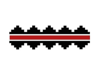 Navajo SVG png, flat border SVG png, border with red ribbon svg, navajo made, navajo design, iron on, sublimation, stickers, decals