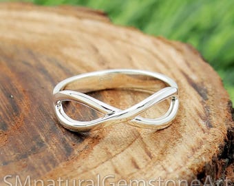 Sterling Silver Infinity Band Ring, Simple Design - Etsy 日本