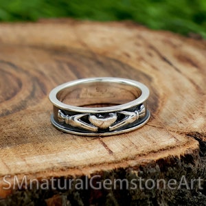 Sterling Silber Claddagh Ring - 6 mm Minimalist Band