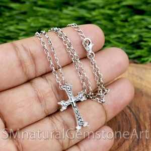 Sterling Silver Cross Necklace: Religious Unisex Jewelry