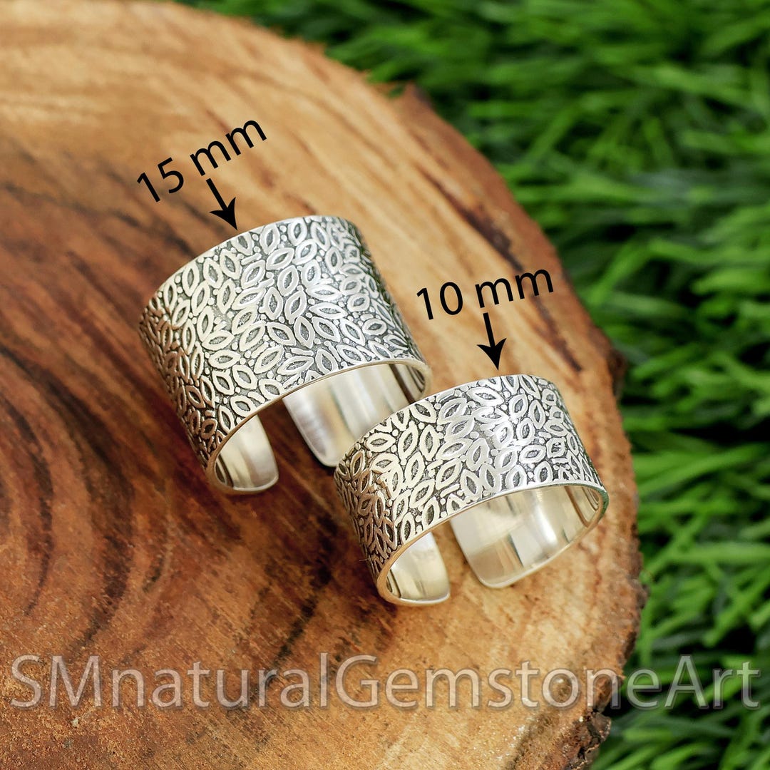 Open Cuff Rings Sterling Silver Open Cuff Ring: Adjustable Comfort Fit Band - Etsy