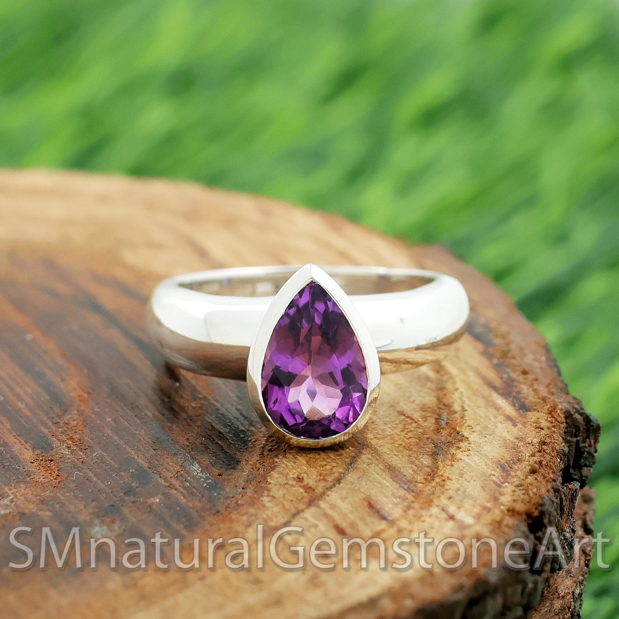 Natural Amethyst Ring: 925 Sterling Silver Boho Ring - Etsy