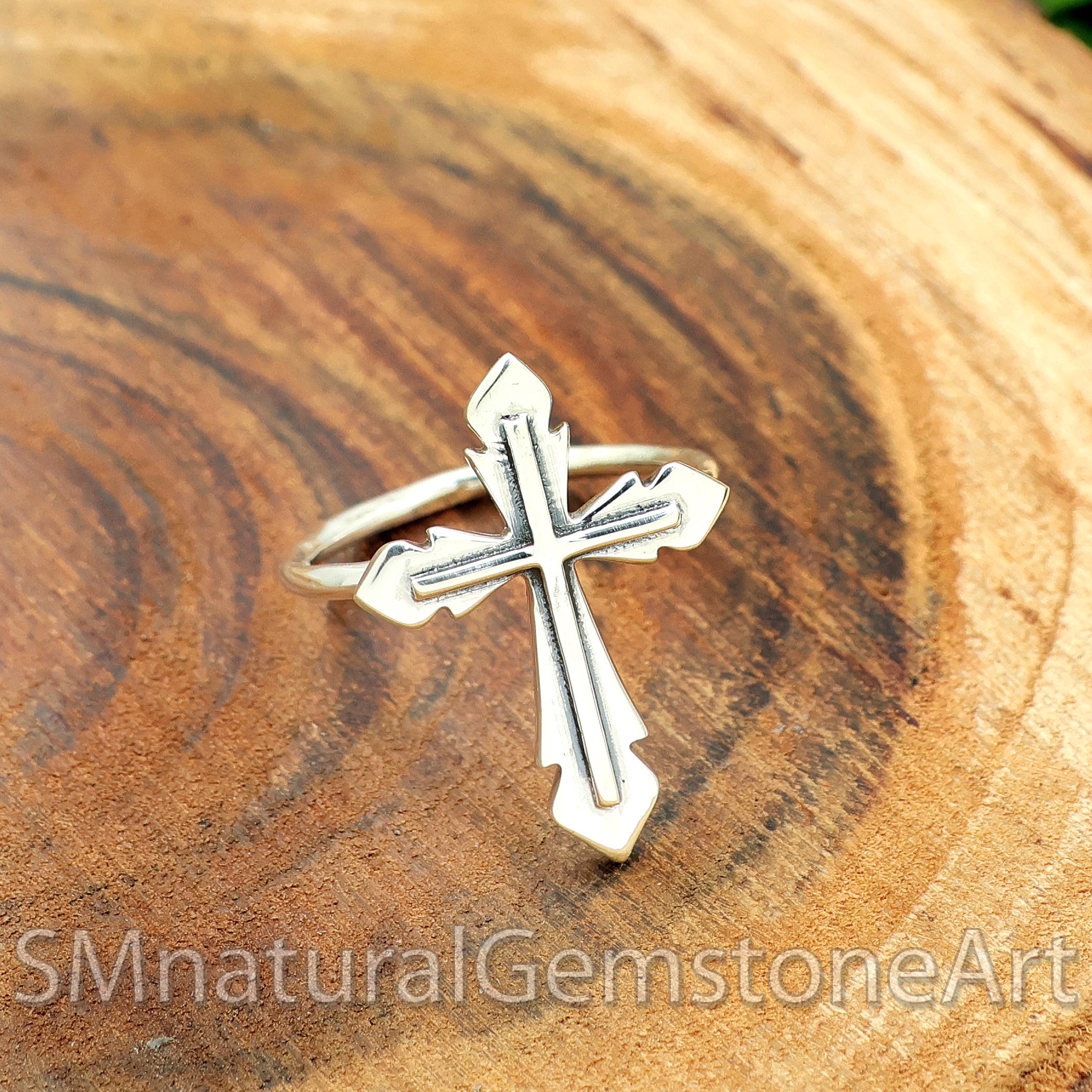 Faith Cross Ring 925 Sterling Silver Ring Minimalist Ring Religious Cross Ring Daily Wear Ring Catholic Ring Unisex Religious Ring Etsy UK