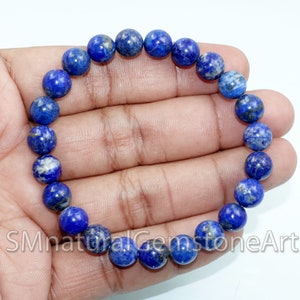 Echtes Lapis Lazuli Perlenarmband: Zierlicher 8 mm Edelsteinschmuck