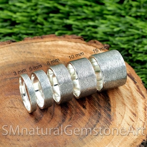 Oxidised Matte Finish Comfort Fit Band Ring, Wedding Band, Thumb Ring, Flat Band Ring, Wide Band Ring, 2mm to 15mm All Band Widths Available