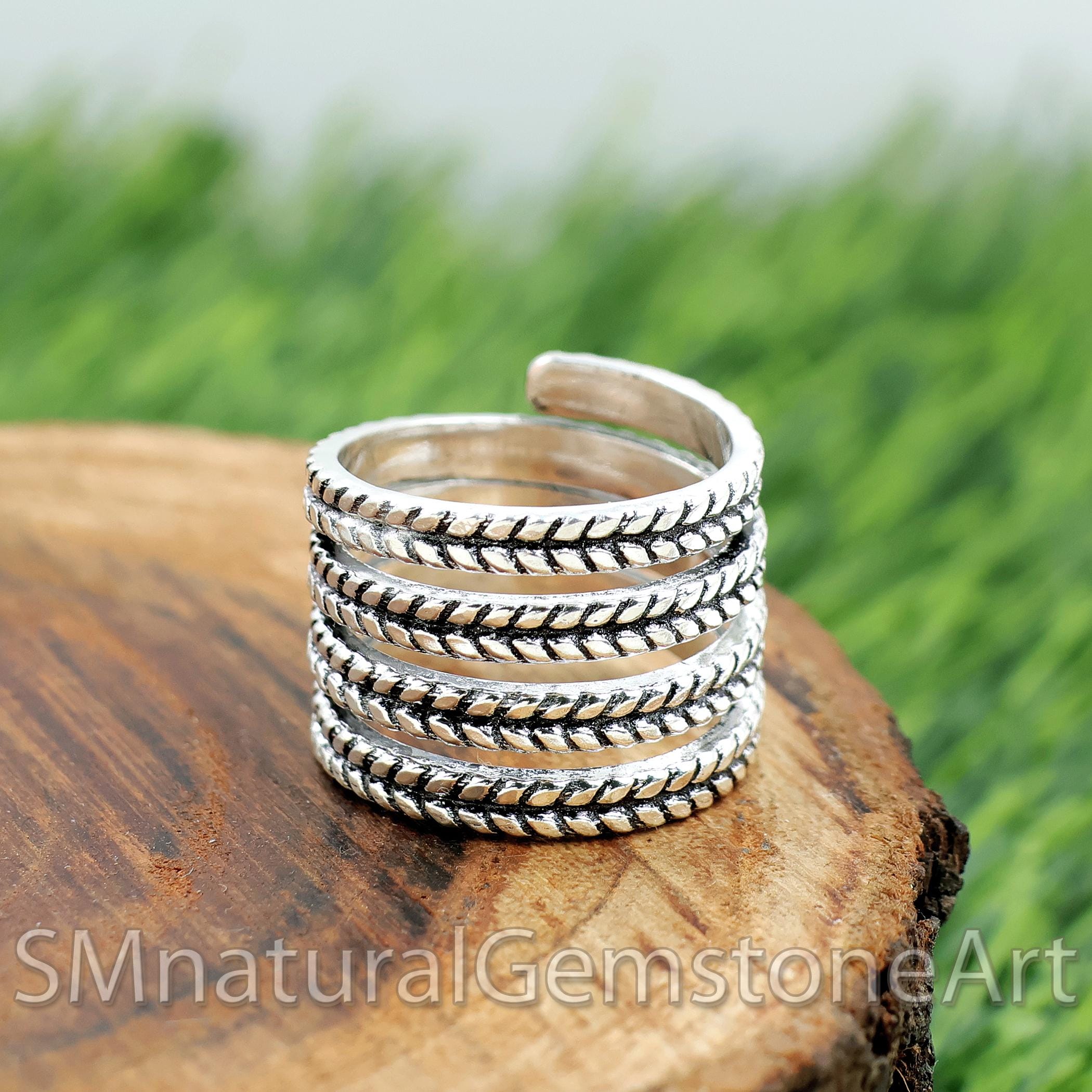 Sterling Silver Multi Band Ring: Chunky Swirl Statement Jewelry - Etsy