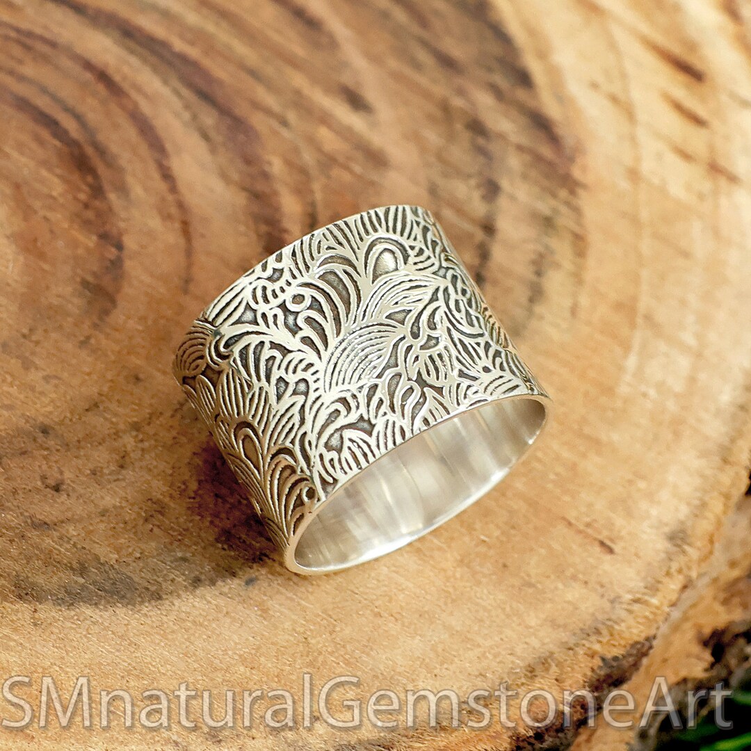 Sterling Silver Wide Band Ring: Designer Unisex Thumb Ring (16mm) - Etsy