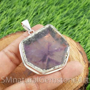 Trapiche Amethyst Pendant: Handmade Sterling Silver Bohemian Jewelry