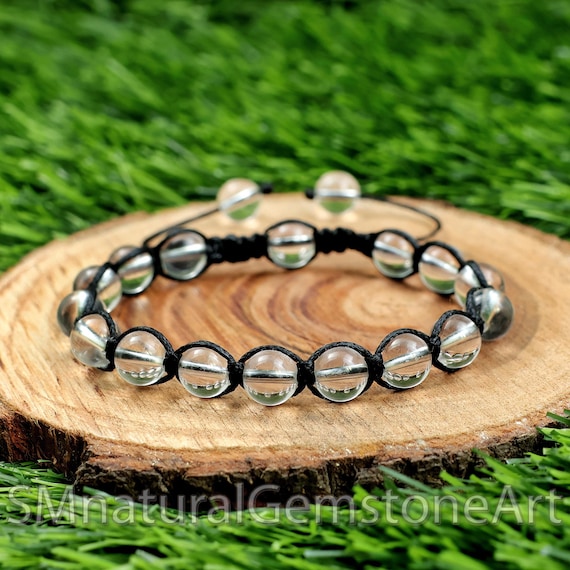 Bracciale In Pietre Naturali 4mm Regolabile – Fatto A Mano Cristalli Reiki Per Donna E Uomo