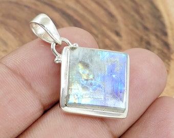 Pendentif En Argent 925 Vintage - Style Scandinave Années 70, Moderniste Et Abstrait