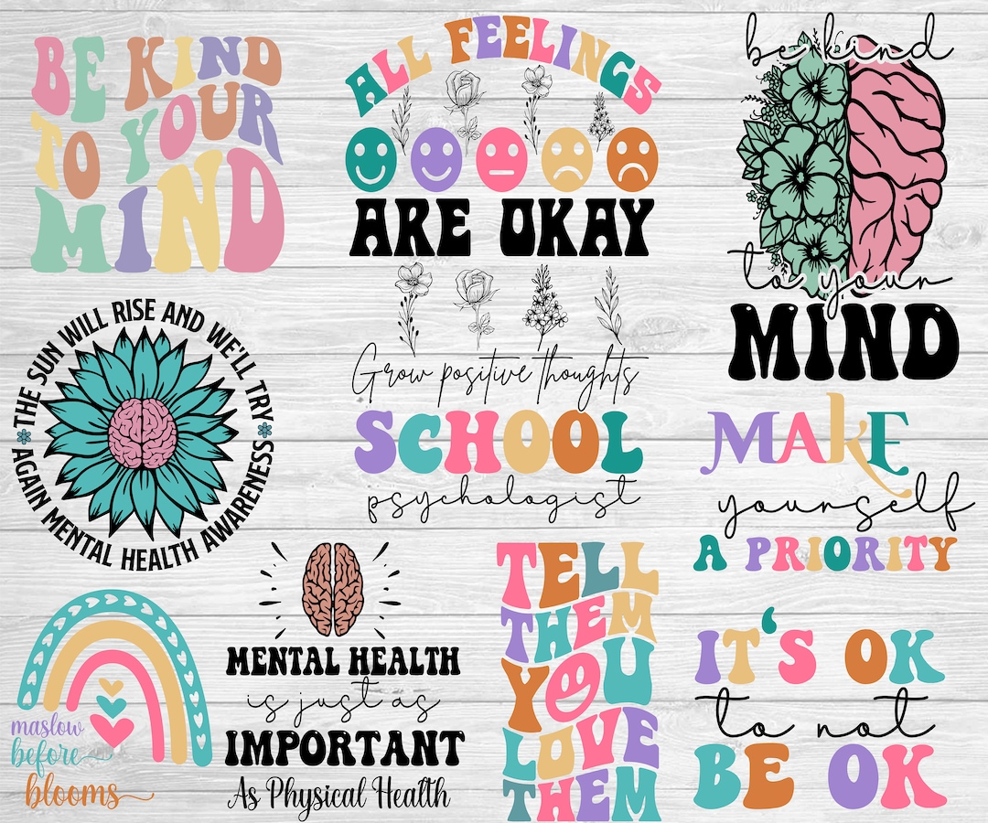 Mental Health Matters SVG Bundle, Be Kind Big Bundle SVG File for ...