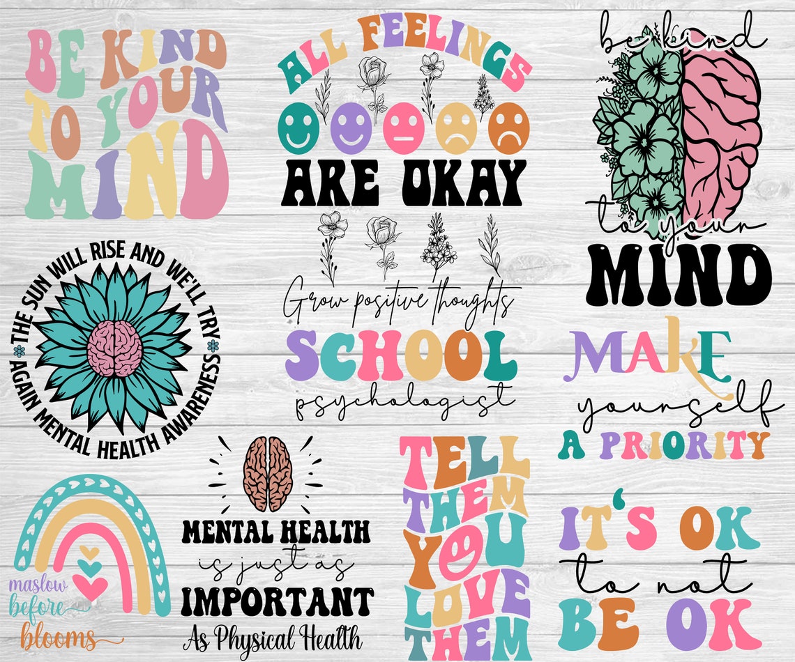 Mental Health Matters SVG Bundle Be Kind Big Bundle SVG File - Etsy