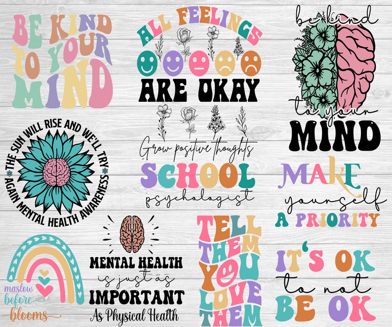 Mental Health Matters SVG Bundle, Be Kind Big Bundle SVG File for ...
