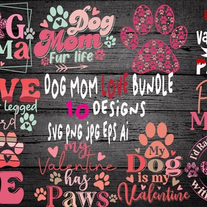 Dog mom png Bundle Fur Mama Sublimation Designs pawsitive Pet dog Lover Paw Print tee shirt Vintage Rainbow Leopard paws digital Download