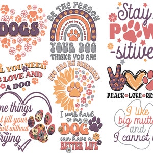 Dog mom png Bundle Fur Mama Sublimation Designs pawsitive Pet dog Lover Paw Print tee shirt Vintage Rainbow Leopard paws digital Download