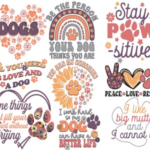 Dog mom png Bundle Fur Mama Sublimation Designs pawsitive Pet dog Lover Paw Print tee shirt Vintage Rainbow Leopard paws digital Download