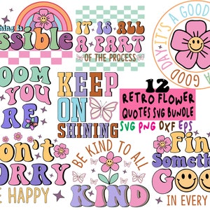 Boho Retro Floral retro clipart retro vectores 70s floral clipart 70s svg retro svg 70s clipart boho floral Bloom groovy floral boho